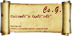Csizmás Győző névjegykártya
